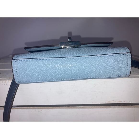 MICHAEL KORS MINI BLUE PEBBLED LEATHER WOMENS CROSBODY BAG - Picture 6 of 14